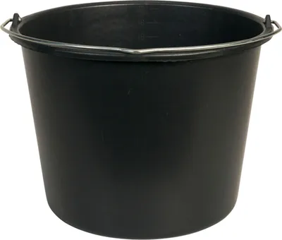 Produktbild von Baueimer Wassereimer Mörteleimer Putzeimer Garteneimer Maurereimer Eimer 20 l schwarz mit Literskala