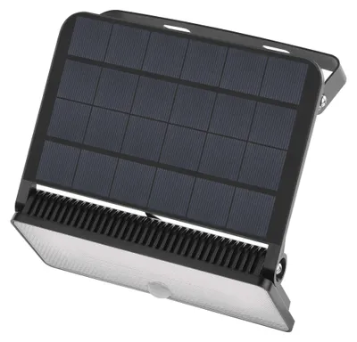 Solární LED reflektor SOLO s pohybovým čidlem, černý, neutrální bílá