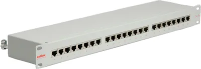 Produktbild von ROLINE 19-Zoll-Patchpanel 1 HE, 24 Ports, Cat.5e (Class D), grau