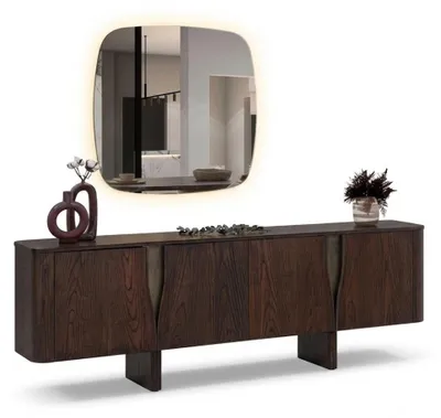 Produktbild von Esszimmer Set Esstisch Sideboard Spiegel Modern Braun Monumental