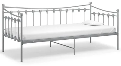 Image de vidaXL Canapé-lit Cadre de lit Gris Métal 90x200 cm