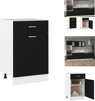 Zdjęcie produktu dla vidaXL Szafka z szufladami czarna 50x46x81,5 cm materiał drewnopochodny - Szafki kuchenne