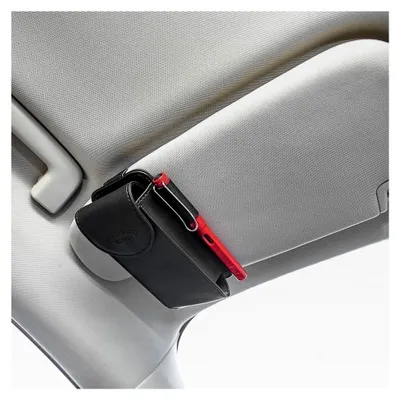 Produktbild von Brillenhalter für die Sonnenblende im Auto, universelles Brillenetui aus Kunstleder, Organizer für die Sonnenblende (Schwarz)