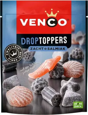 Produktbild von Venco Drop Toppers Zacht & Salmiak 215g (MHD 17.06.2026)