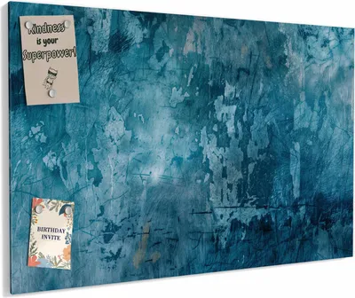 Produktbild von Magnettafel 90 x 60 cm „Abblätterndes Blau“ – Magnetwand aus Metall, beschreibbar mit Whiteboard-Marker – Memoboard für Küche & Büro