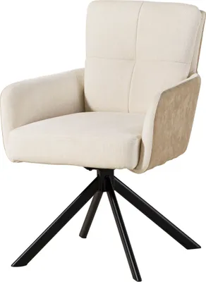 Image de MASSIVMOEBEL24 | Chaise pivotante 60x67x91 marron clair / beige FABIAN #112