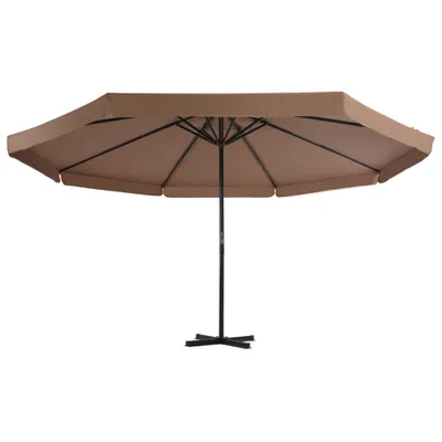 Image de vidaXL Parasol avec pied de parasol portable Taupe