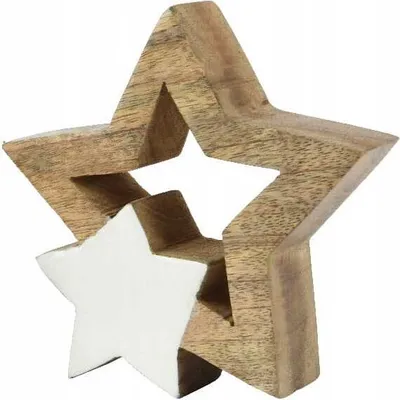 Productafbeelding van Houten kerstfiguur, 12x14 cm, decoratief
