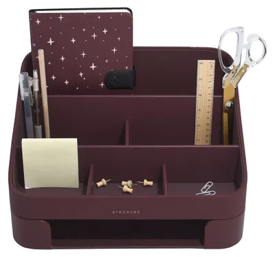 Schreibtisch-Organizer mit Briefablage, Granat, stapelbar