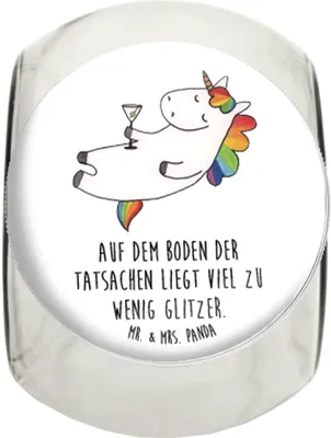Produktbild von Mr. & Mrs. Panda Kaffeedose Einhorn Cocktail L 870ml - Weiß - Geschenk, Einhörner, Party, Spruch, Unicorn, Frischhaltedose, Geburtstag, Rum, glasbehälter, Bonboniere