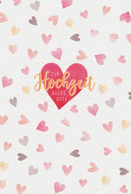 Produktbild von Hochzeit Alles Gute Herzen Glückwunschkarte mit Umschlag