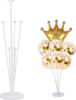 Image de Présentoir à ballons 7Pc Pour 7 ballons Rack Anniversaire Party Sticks