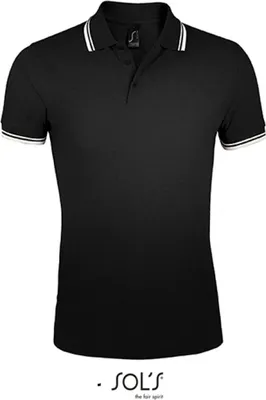 Produktbild von SOLs 00577 | Herren Polo Shirt Pasadena - Farbe: Black/White - Größe: M