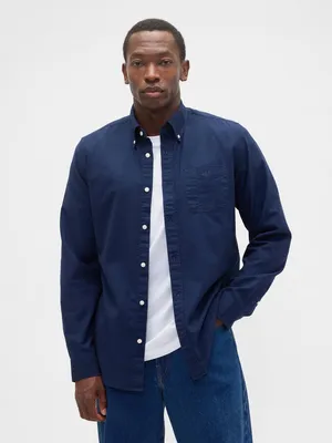 Produktbild von GAP Dunkelblaues Oxford-Hemd Größe L aus Baumwolle, Langarm, Button-Down-Kragen