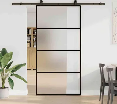 Immagine prodotto di Porta Scorrevole con Ferramenta 102,5x205cm Vetro ESG Alluminio