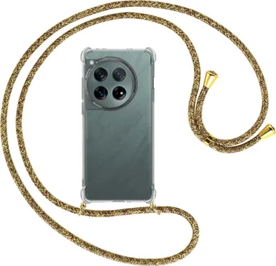 Produktbild von Handykette Backcover-Schutzhülle mit Band (Metall goldfarben) für OnePlus 12 5G (PJD110) - braun+beige