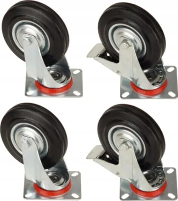 Produktbild von Drehrolle 125 Mm 300 Kg FEINZ N Set Tragkraft Mit Bremsen Gummi 4 Stück