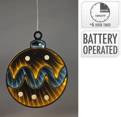 Productafbeelding van Kerstdecoratie: Kerstbal, Infinity-verlichting, 25 cm, LED, multicolor