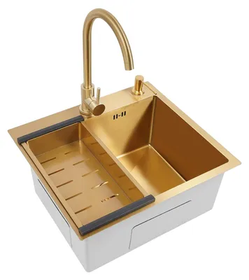 Produktbild von Edelstahl Küchenspüle 50 x 45 x 22 cm mit Abflussset