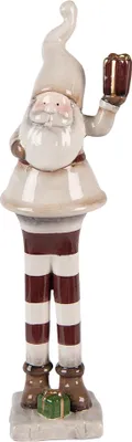 Immagine prodotto di Clayre & Eef Decorazione natalizia figura Babbo Natale 9x8x30 cm Vetroceramica beige
