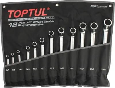 Produktbild von TOPTUL Doppel-Ringschlüsselsatz GPAI1202 Chrom-Vanadium-Stahl 3.8kg