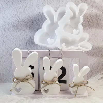 Produktbild von Silikonform Osterhase Gießform für Gips und Epoxidharz 3D-Dekoration