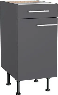 Produktbild von Optifit Unterschrank mit Schublade und Drehtür Ingvar420 BxTxH 40 x 58,4 x 87 cm anthrazit matt zerlegt Anschlag reversi