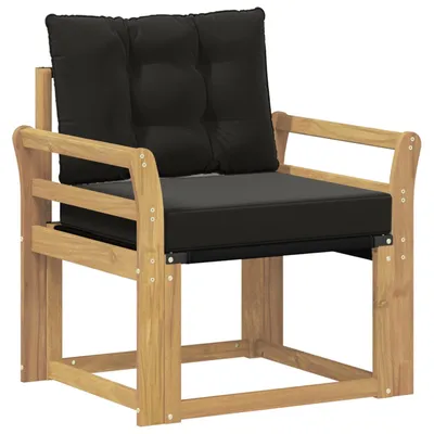 Imagen del producto de Sofá de exterior de una plaza, fabricado en madera de acacia maciza, con cojines s