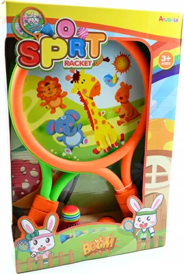 Produktbild von Federball Set für Kinder - 2 Schläger mit Ball & Federball für Strand & Garten Spiele