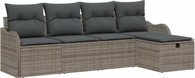 Produktbild von vidaXL Gartensofa-set 5 stk. Poly Rattan