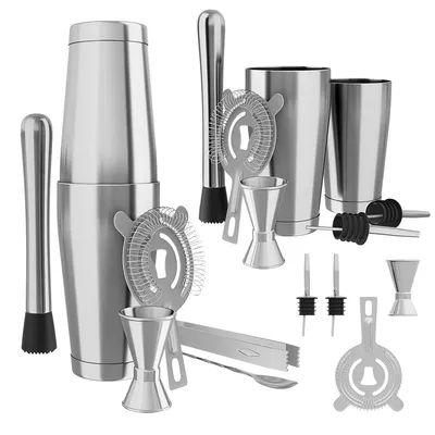 Produktbild von MARK ADLER Shake 3.0 | Cocktail Shaker Set Bar Mixer Barkeeper-Set Zubehör Edelstahl Messbecher  | Das komplette Set für die Zubereitung von Drinks