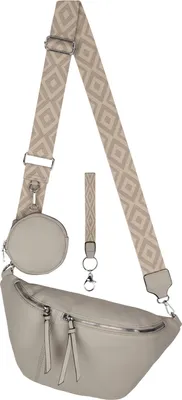Produktbild von Bauchtasche Crossbody-Bag Umhängetasche Kunstleder Italy-Design L.GREY (50529)