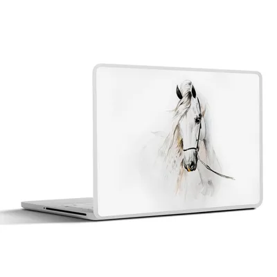 Produktbild von MuchoWow® Laptop Aufkleber Sticker Cover Pferd - Aquarell - Tiere - Weiß 36.5x27.5 cm - Laptop-Sticker