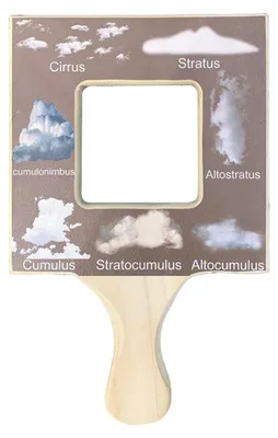 Produktbild von 1/4 Stück Naturführer aus Holz, Bestimmungsrahmen für Jungen und Mädchen, Natursucher für draußen, Wolken, Blätter, Mond, Tierfußabdrücke – Werkzeug zur Bestimmung von Tieren A