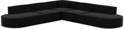 Produktbild von Samtstoff Ecksofa Brevia Schwarz