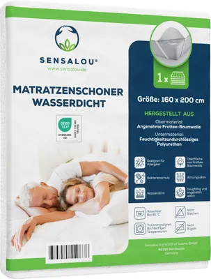 Produktbild von Sensalou Matratzenschoner Wasserdicht - Nässeschutz Matratzenauflage - 160 x 200 cm