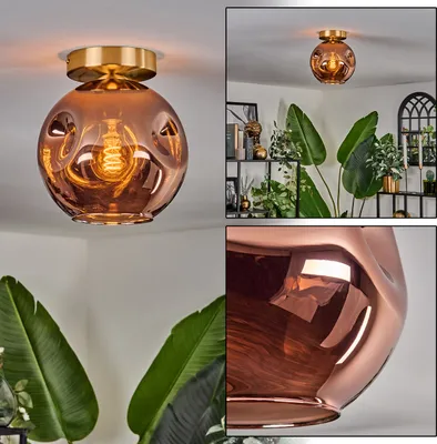 Produktbild von Villamare Deckenlampe aus Metall/Glas in Schwarz/Goldfarben/Kupferfarben