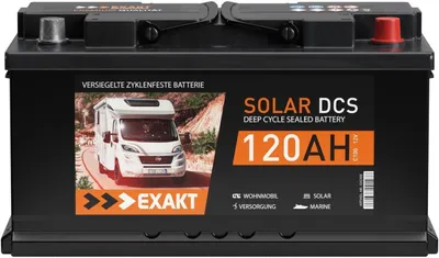 Produktbild von Solarbatterie 120Ah 12V EXAKT Solar DCS Wohnmobilbatterie Batterie ersetzt 110Ah