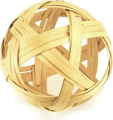 Image de Boule décorative en bambou, naturelle, Ø14 cm