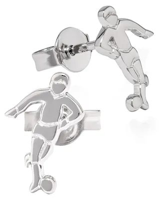 Produktbild von Paar Ohrstecker Fußballspieler 925 Silber Ohrringe 11x7mm Fußballer rhodiniert