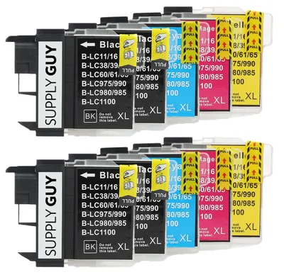Immagine prodotto di 10 cartucce d'inchiostro compatibili con Brother LC-1100