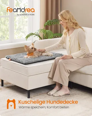 Produktbild von Hundedecke, Haustierdecke für Hunde, Katzen, beidseitig verwendbar, Hundesofa maschinenwaschbar, grau