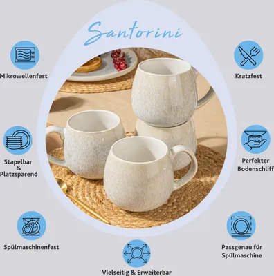 Produktbild von SÄNGER Kaffeebecher Set Santorini 4 teilig