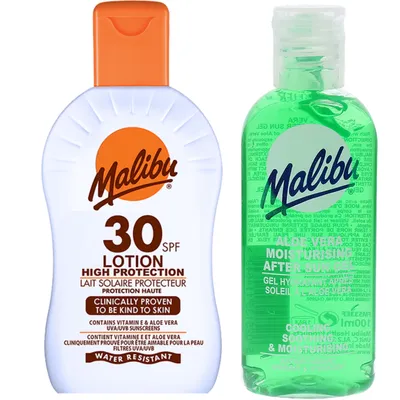 Produktbild von Malibu wasserdichtes Balsam SPF30 100 ml + Aloe nach 100 ml Sonnenbaden