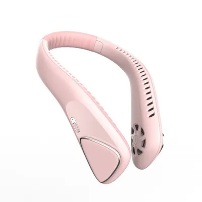 Produktbild von Mini USB-Ventilator Tragbarer Halsventilator 3 Stufen mit 6000mah Nackenventilator Persönlicher Ventilator für Reisen Sport Innen Rosa