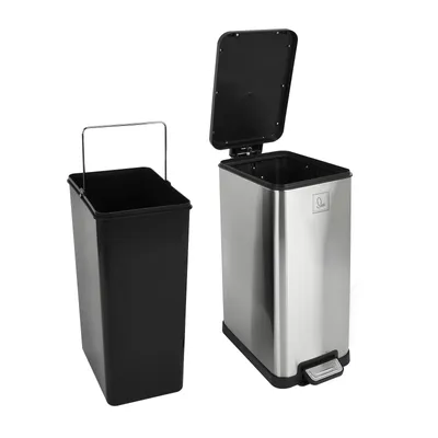 Image de SVITA STM15 Poubelle à pédale 15l incl. seau intérieur Couvercle Softclose Argent