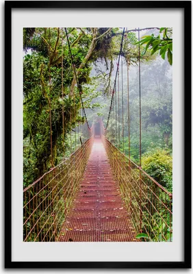 Produktbild von Bild - Bilderrahmen - Foto - 70 cm x 100 cm - MDF - Rahmen - Wandkunst - Hängebrücke