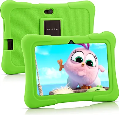 Produktbild von PRITOM K7 7 Zoll Kinder Tablet Android 10 Tablet PC 32 GB ROM Quad Core Tablets WiFi Tablet für Kinder,Grün