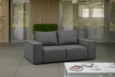 Zdjęcie produktu dla Sofa ogrodowa dwuosobowa SONNE na taras, tkanina Artykuł, Szary