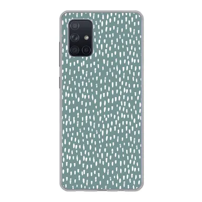 Produktbild von MuchoWow® Handyhülle Schutzhülle Hülle für Samsung Galaxy A51 Polka dots - Weiß - Grün Silikon Softcase Handy Hülle - Schutzabdeckung